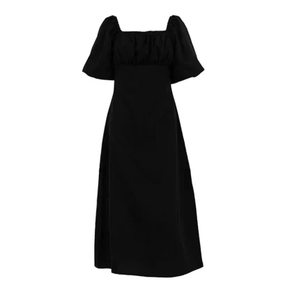 Puff Sleeve Black Dress - Image 4