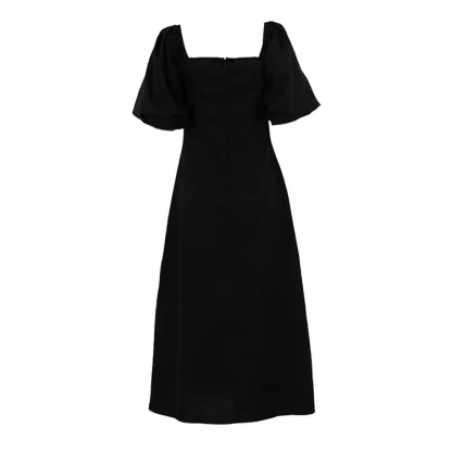 Puff Sleeve Black Dress - Image 5