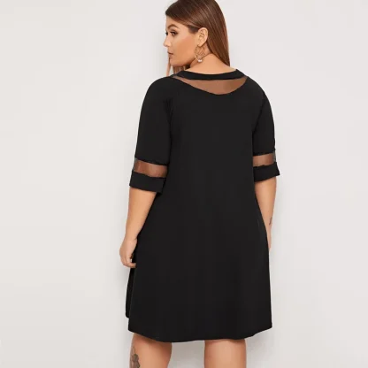 Plus Size Half Sleeve Black Dress - Image 3