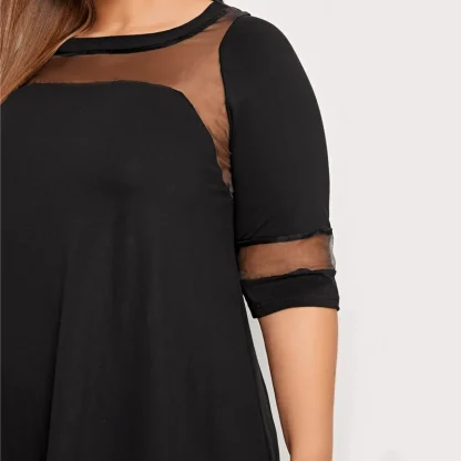 Plus Size Half Sleeve Black Dress - Image 4