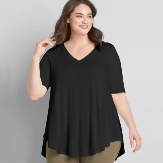 Plus Size High Low Tunic Black Dress