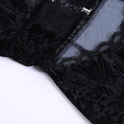 Lace Hollow Out Black Dress - Image 6