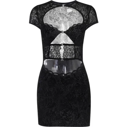 Lace Hollow Out Black Dress