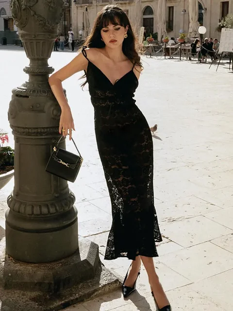 see through black lace dress Bella See Through Seamless Black Long Dress – SNOB B' CHIC CAFE main image 0